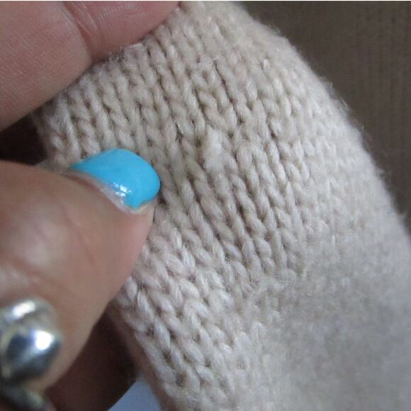 Anne Taylor Cream & Beige Icelandic Fair Isle Sweater Size MP Chunky Coastalchic - Picture 14 of 17